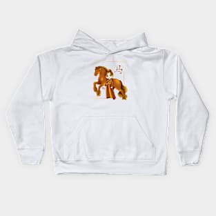 Design inspired by the Chinese Zodiac of the horse Kids Hoodie